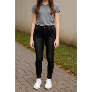 ✨ NOBO Juniors High Rise Skinny Jeans | Black Rhinestone Studded Sz 7